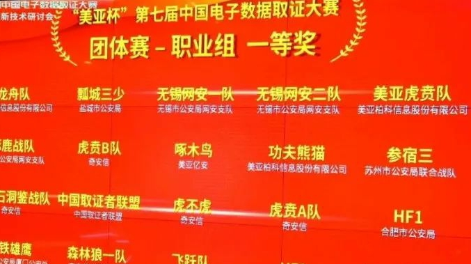 奇安信盘古石5支队伍齐获第七届中国电子数据取证大赛一等奖